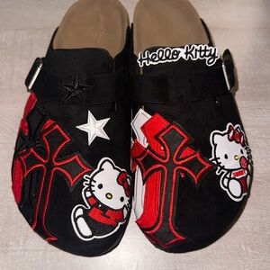 Red hello kitty custom clogs